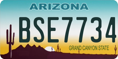 AZ license plate BSE7734