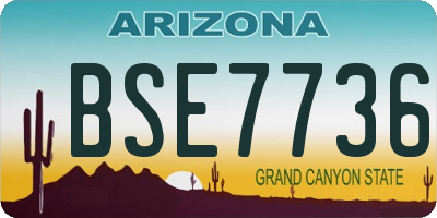 AZ license plate BSE7736