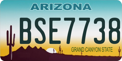 AZ license plate BSE7738