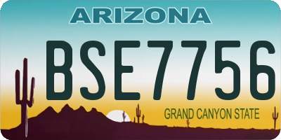 AZ license plate BSE7756