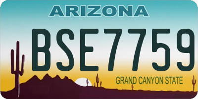 AZ license plate BSE7759