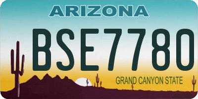 AZ license plate BSE7780