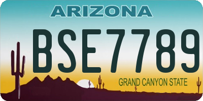 AZ license plate BSE7789