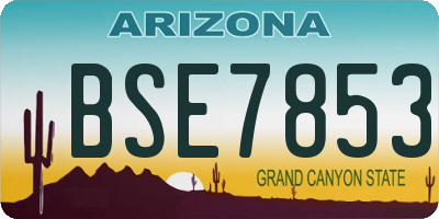 AZ license plate BSE7853