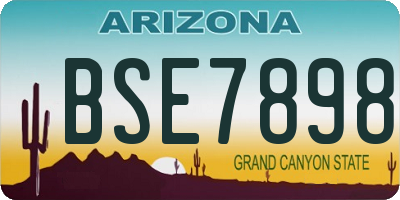 AZ license plate BSE7898