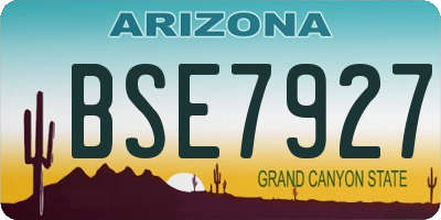 AZ license plate BSE7927