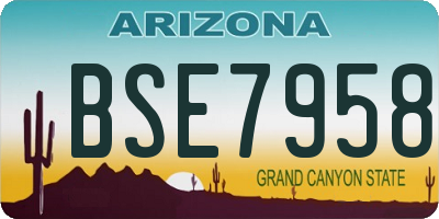 AZ license plate BSE7958
