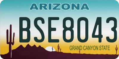 AZ license plate BSE8043