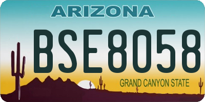 AZ license plate BSE8058