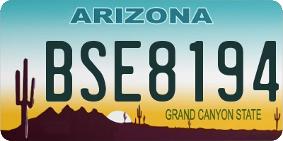 AZ license plate BSE8194