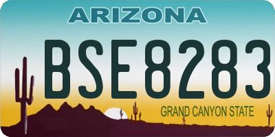AZ license plate BSE8283