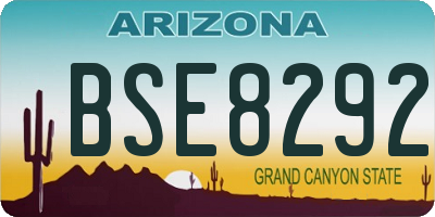AZ license plate BSE8292
