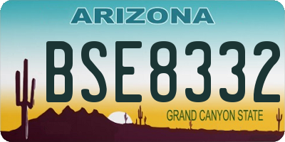 AZ license plate BSE8332