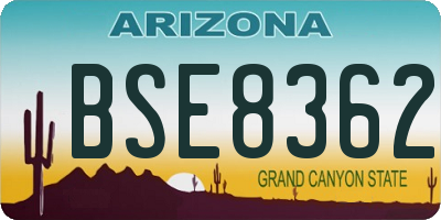 AZ license plate BSE8362