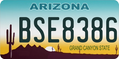 AZ license plate BSE8386
