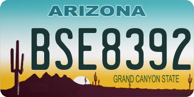 AZ license plate BSE8392