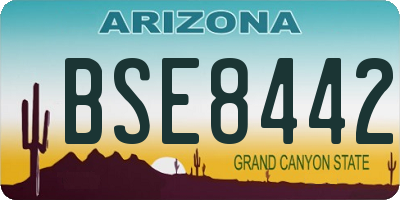 AZ license plate BSE8442