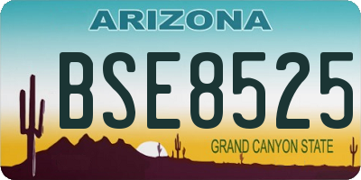 AZ license plate BSE8525