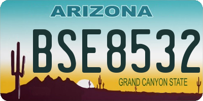 AZ license plate BSE8532
