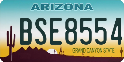 AZ license plate BSE8554