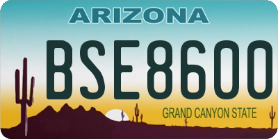 AZ license plate BSE8600