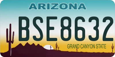 AZ license plate BSE8632