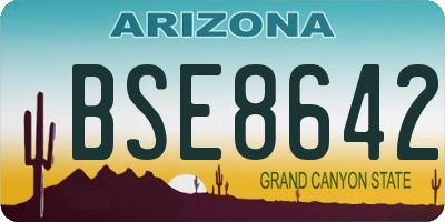 AZ license plate BSE8642