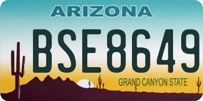 AZ license plate BSE8649
