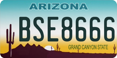 AZ license plate BSE8666