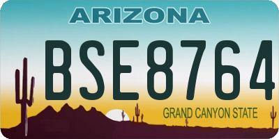 AZ license plate BSE8764