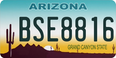 AZ license plate BSE8816