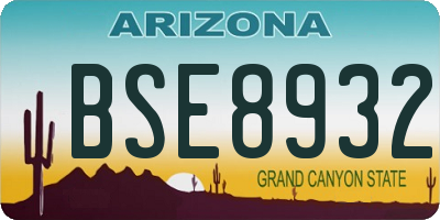 AZ license plate BSE8932
