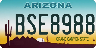 AZ license plate BSE8988