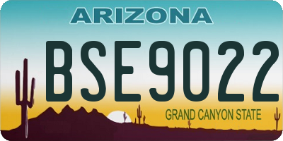 AZ license plate BSE9022