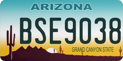 AZ license plate BSE9038