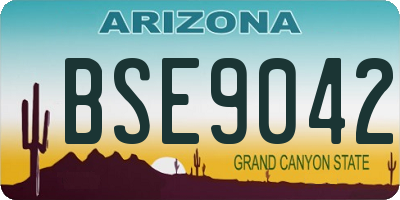 AZ license plate BSE9042