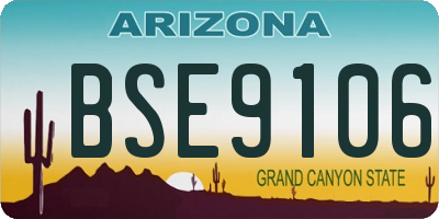 AZ license plate BSE9106