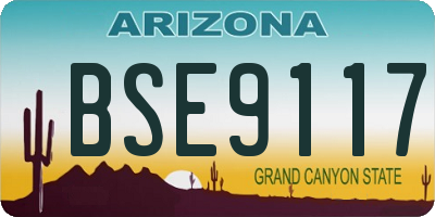 AZ license plate BSE9117
