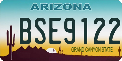 AZ license plate BSE9122
