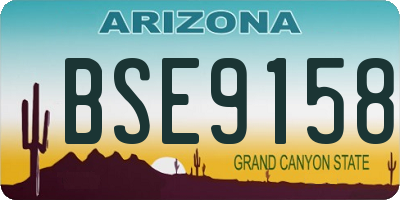 AZ license plate BSE9158