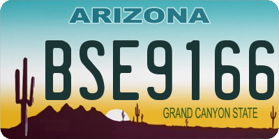 AZ license plate BSE9166