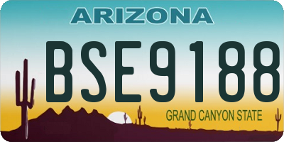 AZ license plate BSE9188