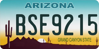 AZ license plate BSE9215