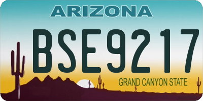 AZ license plate BSE9217