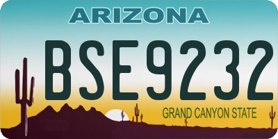 AZ license plate BSE9232