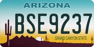 AZ license plate BSE9237