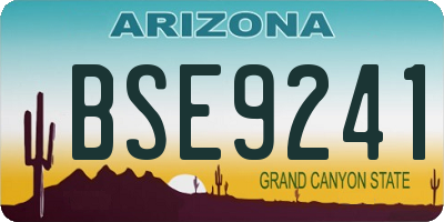 AZ license plate BSE9241
