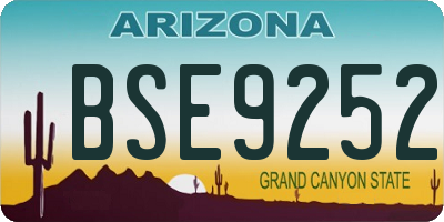 AZ license plate BSE9252