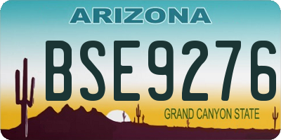AZ license plate BSE9276
