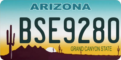 AZ license plate BSE9280